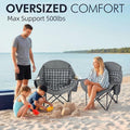 Folding Chairs, Grey Padded Steel-Frame Chair with Cooler Bag