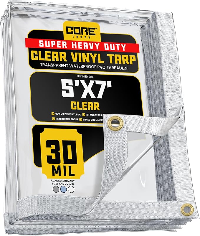 Core Tarps 30 Mil Extreme Heavy Duty Clear Tarp by CoreTarps