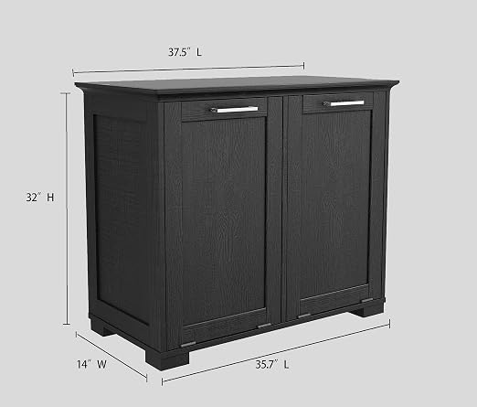 OLD CAPTAIN Double Tilt Out Trash Cabinet, Wooden Kitchen Garbage Can Free - Image 6
