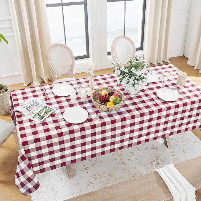 Softalker Gingham Checkered Tablecloth Rectangle - Image 2