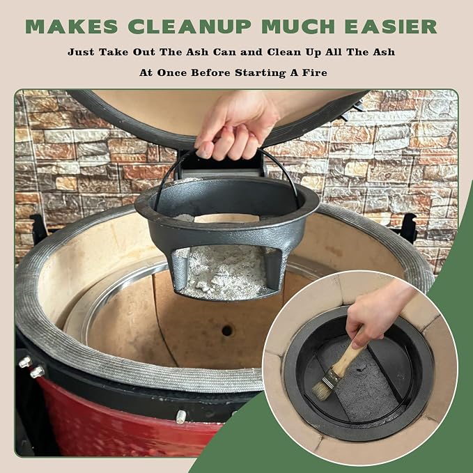 KAMaster Cast Iron Ash Can Fit Kamado Grill Classic Joe, Can Used - Image 5
