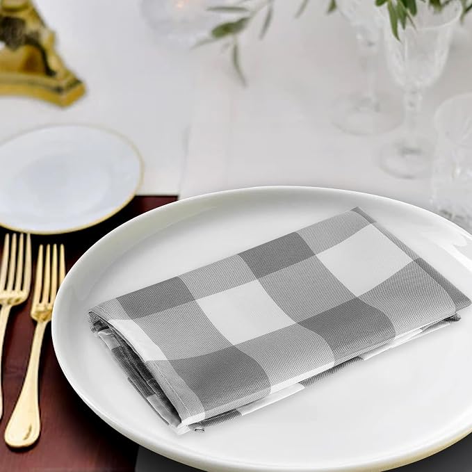 Buffalo Plaid Table Napkins Set of 50 Checkered Cloth Napkins 17x17 inch - Image 5