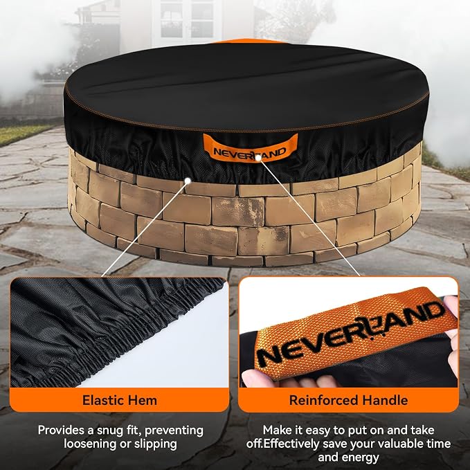 NEVERLAND Round Fire Pit Cover for In-Ground Fire Pits, 52-57 Inch Heavy Duty - Image 5