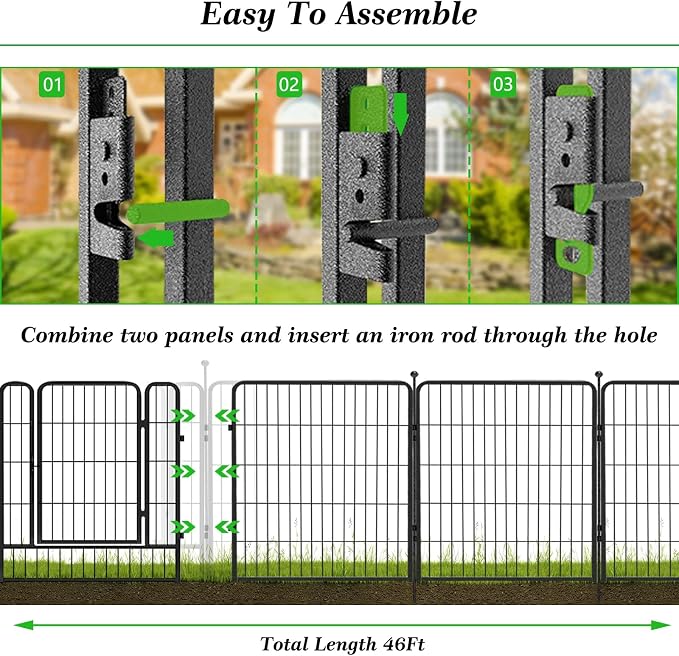 Garden Fence with Gate Metal Fencing - Image 6