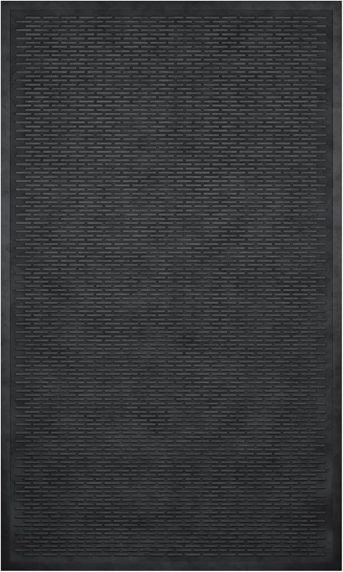 Ottomanson Heavy Duty Rubber Floor Mat – Non-Slip, Waterproof, or Patio – Stain by Ottomanson