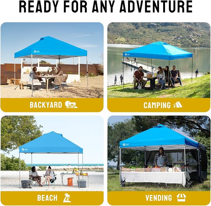 CROWN SHADES 8x8 Pop Up Canopy, Patented Center Lock One Push Instant Popup - Image 4
