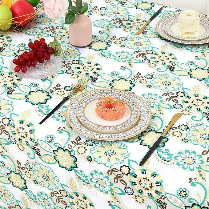 misaya Rectangle Waterproof Vinyl Table Cloth, Wipeable Tablecloth - Image 6