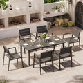 Outdoor Dining Set for 6, Patio Table and Chairs Set by Oasbira