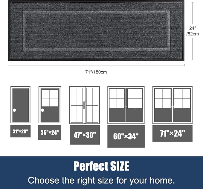 Extra Large Front Door Mat Outside Entrance Indoor Doormat, Outdoor Door Mats - Image 2