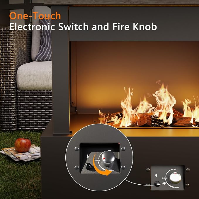 40.5''x35.4'' Propane Outdoor Fireplace, 000 BTU Patio Vent-Free Gas Heater - Image 5