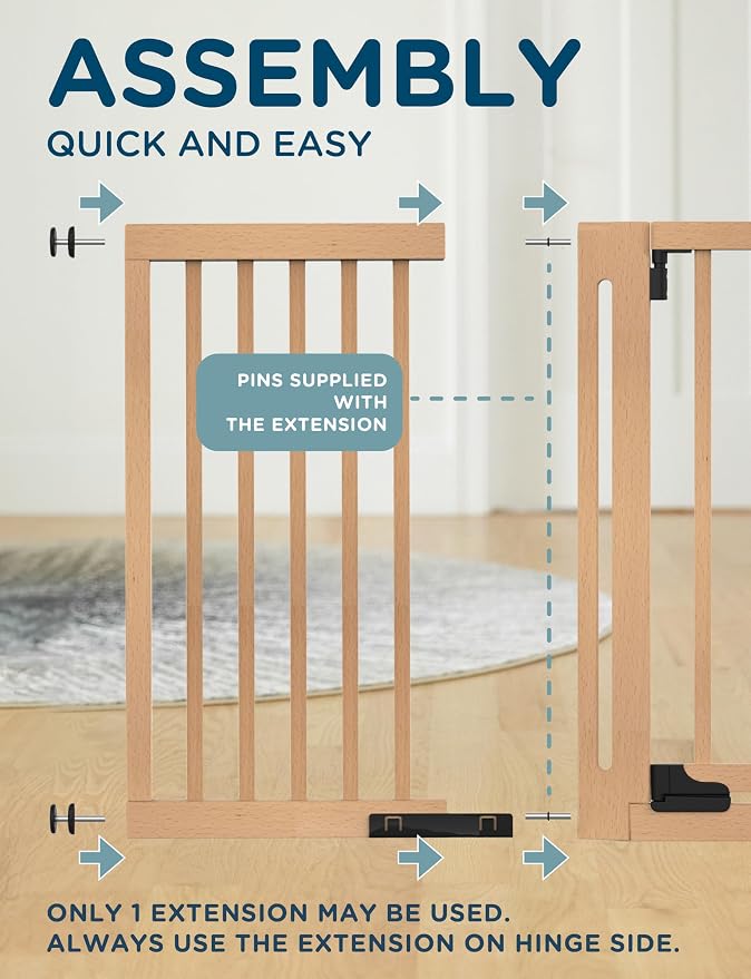 SizeWise™ Pressure Mounted Wooden Gate Extension 12" | Compatible - Image 3