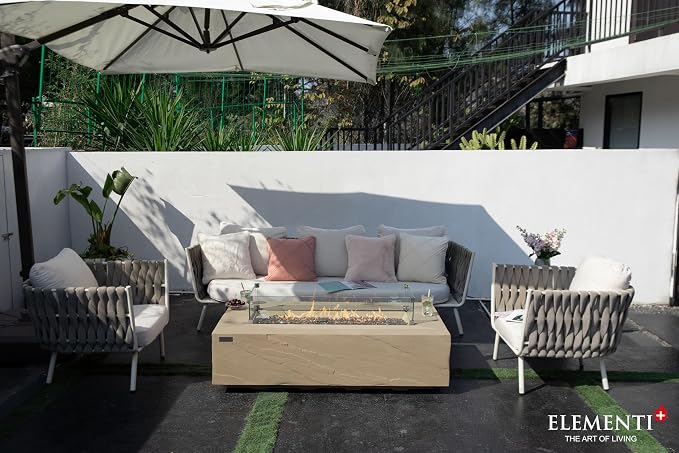 Elementi+ | Bundle Colorado Gas Fire Pit Cast Concrete 56" Rectangular Fire - Image 6