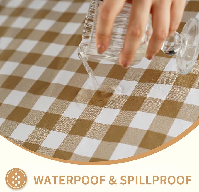 Rectangle Picnic Table Cloth, Elastic Waterproof Fitted Vinyl Tablecloths - Image 4