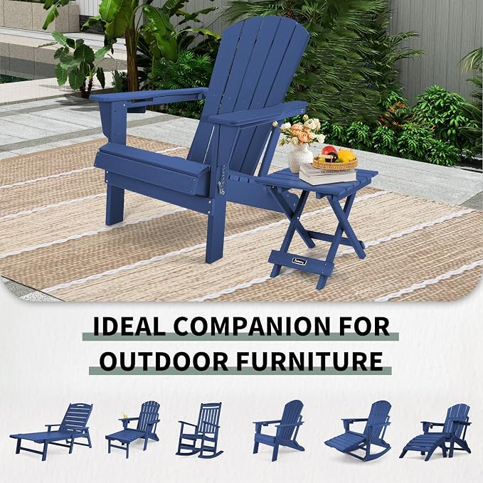 FUNBERRY Outdoor Folding Adirondack Side Table, Portable No Assembly Patio End - Image 8