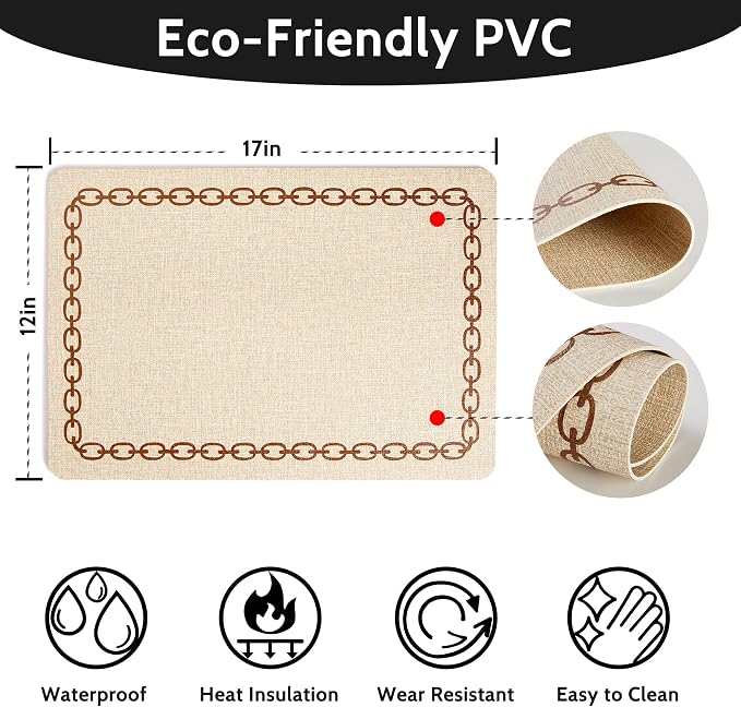 Placemats Set of 6, Heat Resistant & Waterproof Table Mats - Image 5