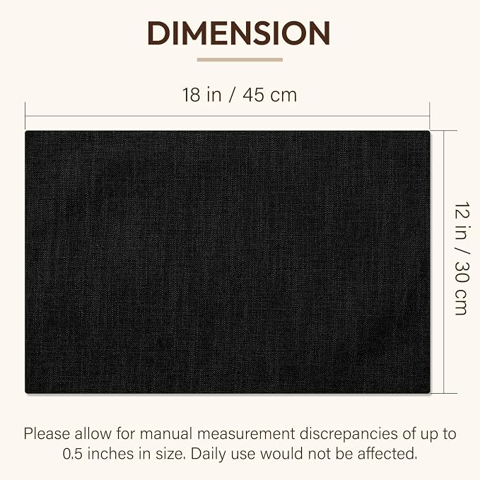 Blue Forest Placemats Set of 6, Dual-Layered Thickened Faux Linen Cloth Place - Image 6