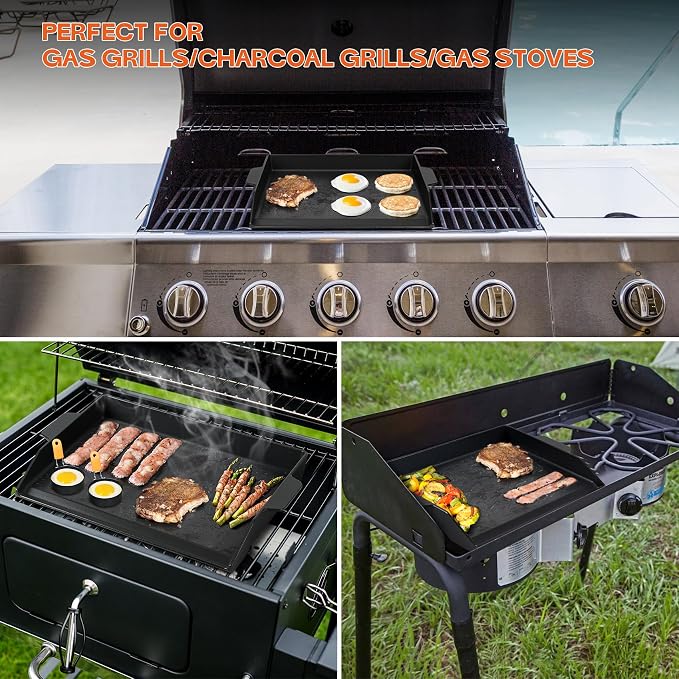 Onlyfire Universal Cast Iron Cooking Griddle, Nonstick Coating Griddle Flat Top - Image 6