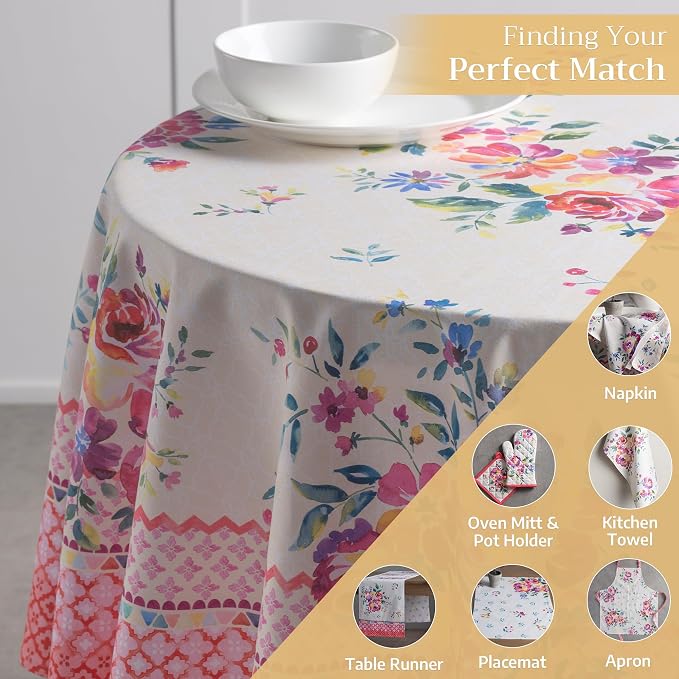 Maison d' Hermine Table Cloth Round Table 100% Cotton 69 Inches Tablecloth - Image 5