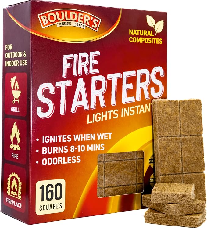Fire Starter Cubes, Outdoor Fire Pit, Wood Stove, Logs by BouldersFiresideLegacy