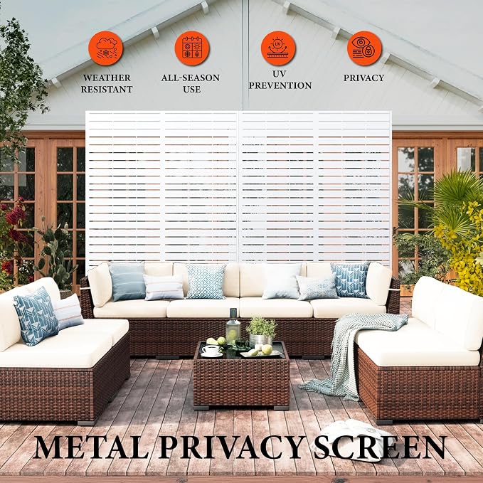 GarveeLife Metal Privacy Screen 72" h x 47" w, Outdoor Privacy Screens and - Image 4