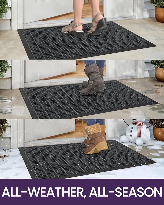 DEXI Front Door Mat Outside Entrance, 2x3 ft Rubber Entry Doormat Heavy Duty - Image 4