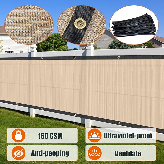 AYOHA 4' x 191' Privacy Fence Screen Fabric Mesh Shade Net Cover, Heavy Duty - Image 2