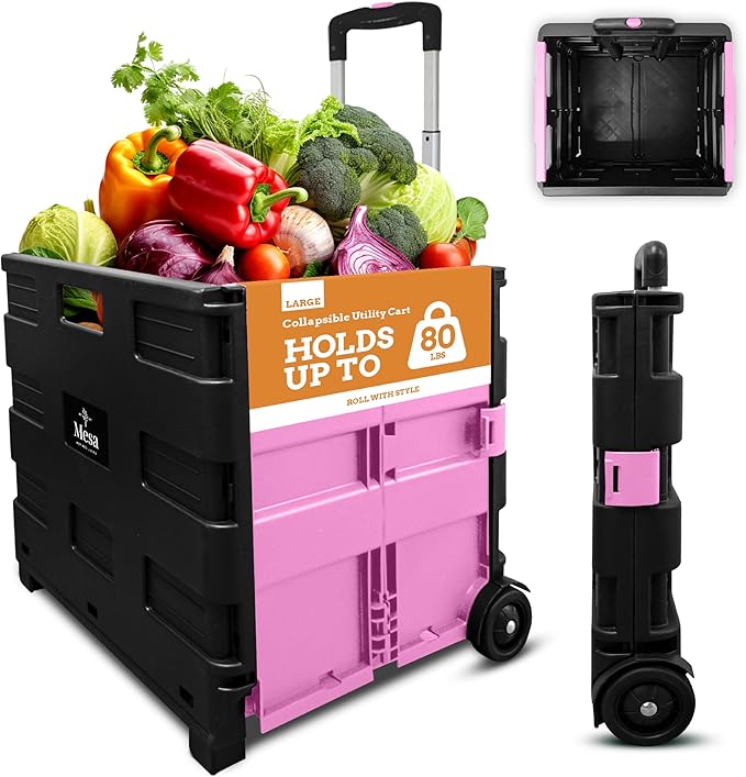 Inspired Living Ultra-Slim Rolling Collapsible Storage Pack-N-Roll Utility-carts by Inspired+Living