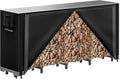 8ft Firewood Rack Outdoor with Cover, Heavy Duty Wood Racks Outdoor by MarsExplo
