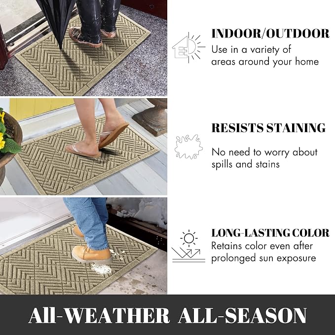 Yimobra Door Mats Outdoor 29.5x17, All-Season Waterproof Outdoor Mats - Image 3