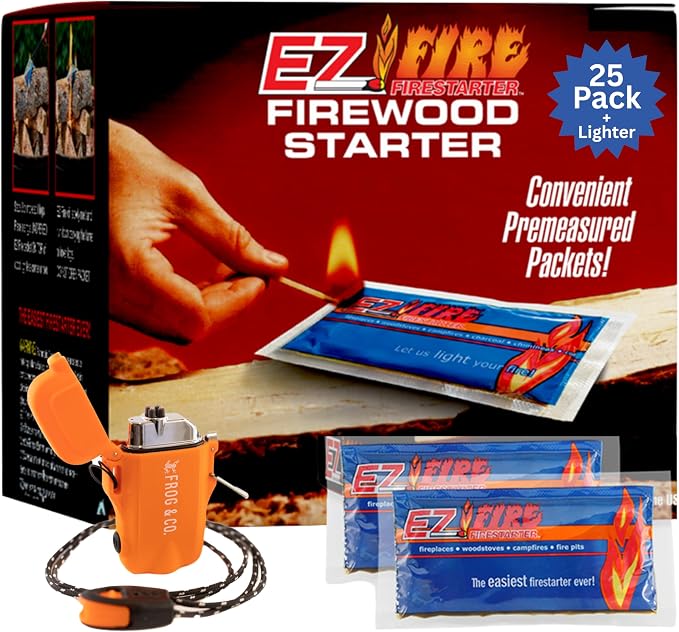 – 25 Pack All-Natural Fire Starters by EZFIREFIRESTARTER