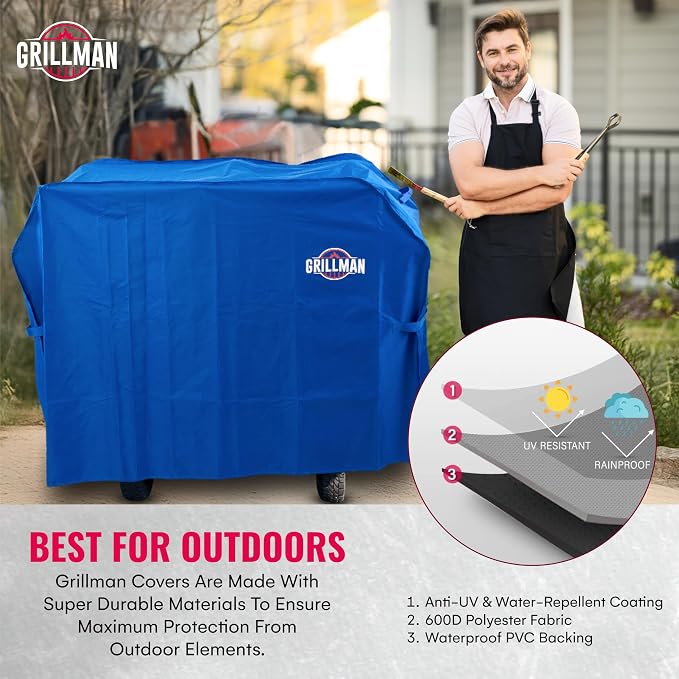 Grill Cover by Grillman, 64 Inch, BBQ Outdoor Grill Covers, Charcoal & Gas - Image 2