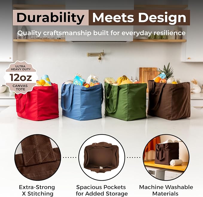 VeraMia Canvas Grocery Bag 3pc XL Set - Image 3