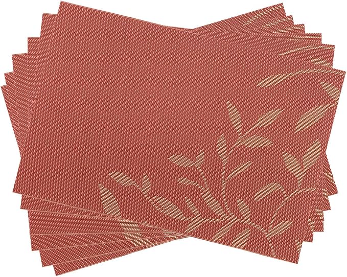 Gugrida Place Mats PVC Set of 6, Table Placemats Set of 6 PVC Woven Vinyl Place by Unknown