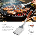 Barbecue Tool Set, 304 Stainless Steel, Rosewood Handle, 3-Piece