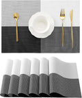 Leetaltree Gray with White Grid Pattern Placemats Set of 6 by Leetaltree-ArtatEveryTable