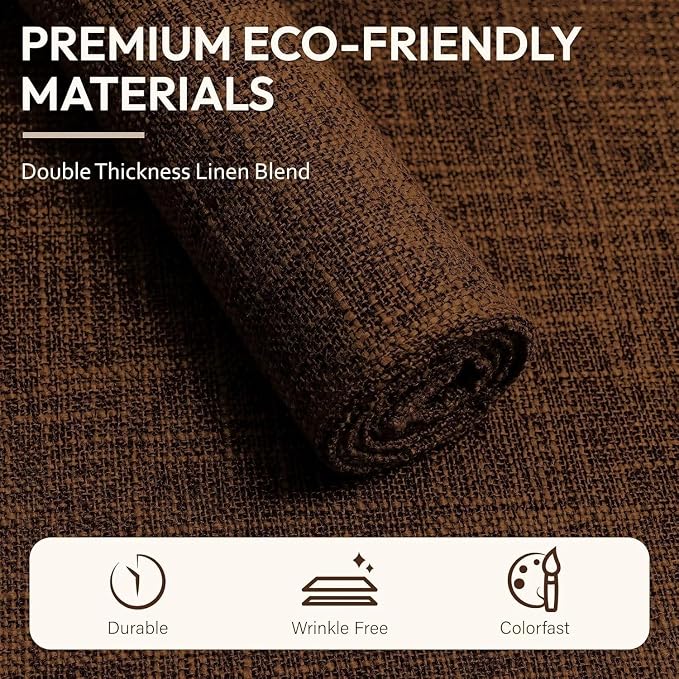 Blue Forest Placemats Set of 8, Dual-Layered Thickened Faux Linen Cloth Place - Image 5