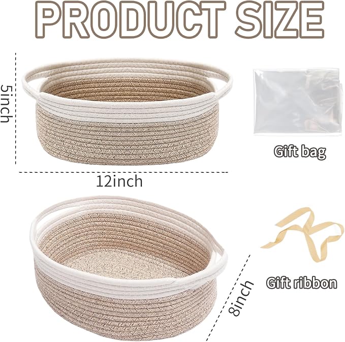 Woven Basket, Small Rope Storage Bin - Image 2