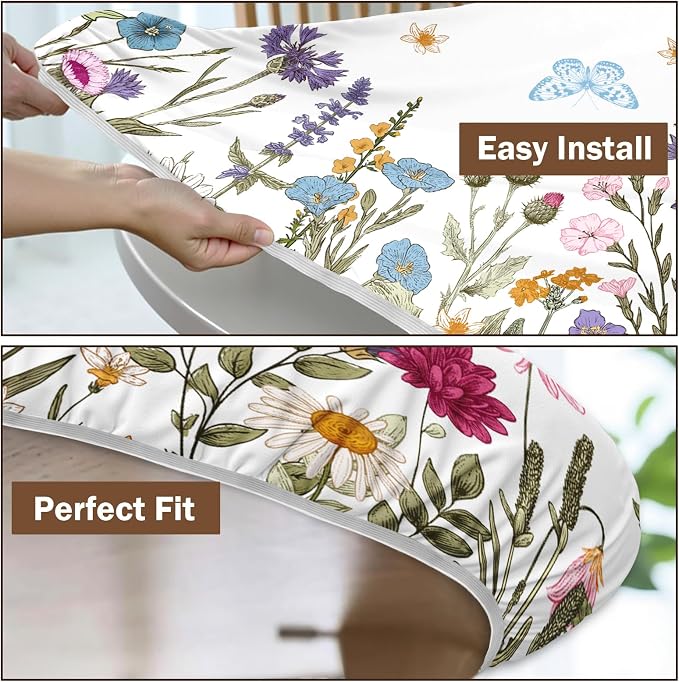 Spring Summer Floral Round Fitted Tablecloth - Image 6