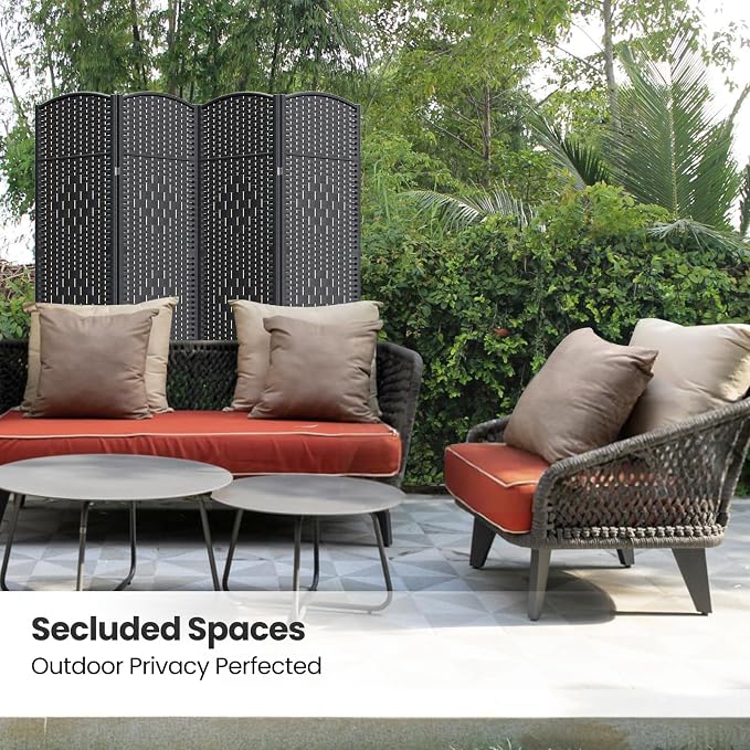 4 Panel Room Divider, 6Ft Folding Privacy Screen, Tall - Image 5