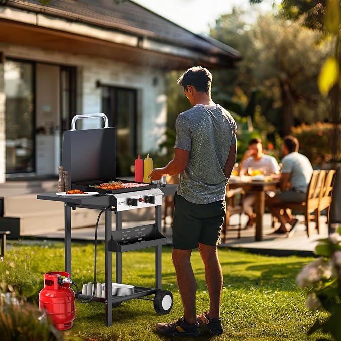 ROVSUN 2 Burner Portable Propane Griddle - Image 7