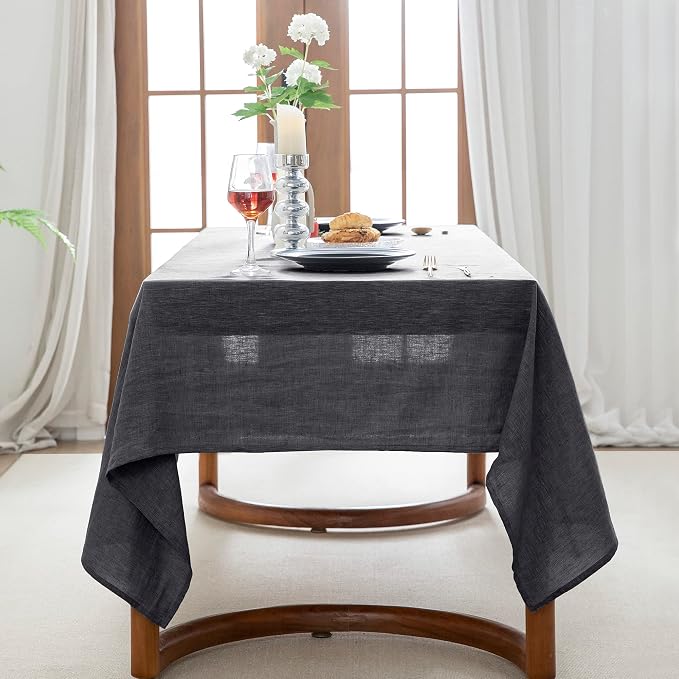 EVERLY 100% Pure Linen Rectangle Tablecloths 60x84Inches - Image 4