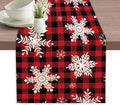 Christmas Red Plaid Snowflake Table Runners 70 inches Long Table Runner Elegant by Elightvap