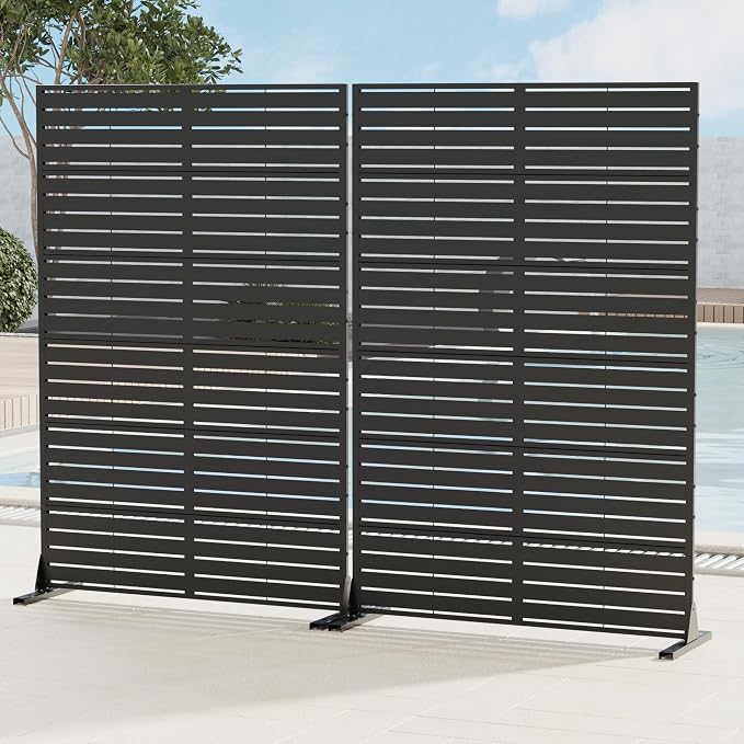Casaphoria Metal Privacy Screen 72" H x 45" W, 2 Pack Outdoor Freestanding - Image 3