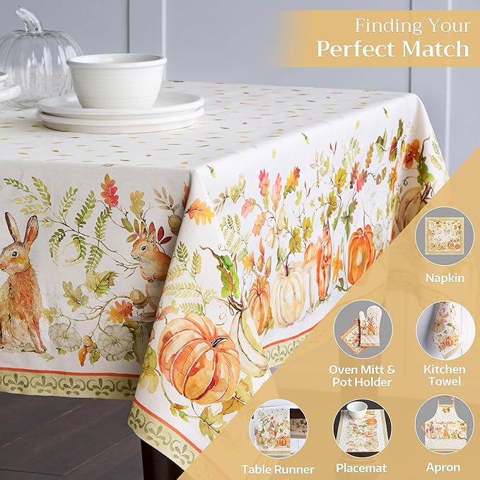 Maison d' Hermine Table Cloth Rectangle Table 100% Cotton 60 x 108 Inches Fall - Image 5