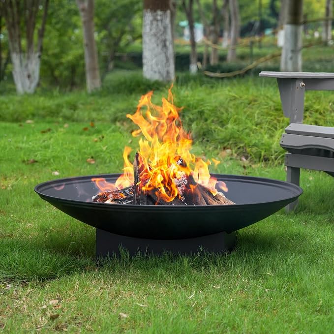 32 Inch Fire Pit for Outside, Outdoor Wood Burning Fire Pit Table by Florise