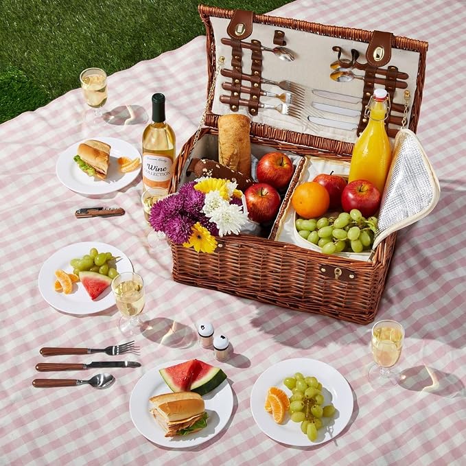 Juvale Picnic Basket for 4 People - Image 3