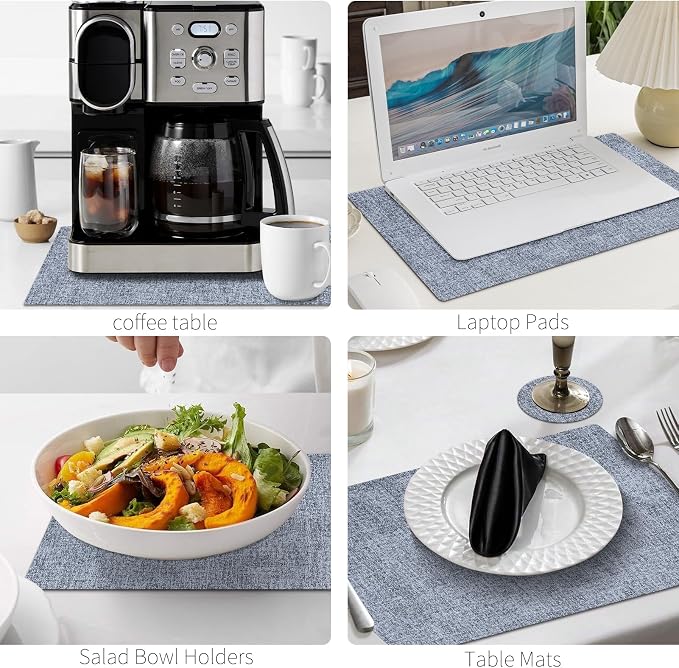 MOSAYT Placemats Set of 4, Heat Resistant Vinyl Place Mats - Image 8
