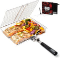 SHIZZO Grill Basket Set, Barbecue BBQ Grilling, Stainless Steel Folding by SHIZZO