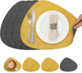Placemats and Coasters, Washable Reversible Placemats Round Faux Leather by Chitomars