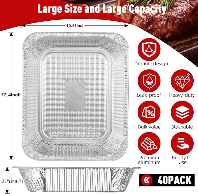 Aluminum Pans Half Size, Heavy Duty Disposable Foil Pans - Image 3